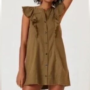 Anthropologie Pilcro XS Green Button Down Dress